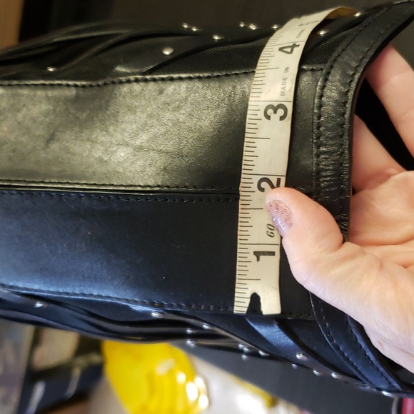 Max New York Leather Straps Mesh Studded Purse - Picture 14 of 14